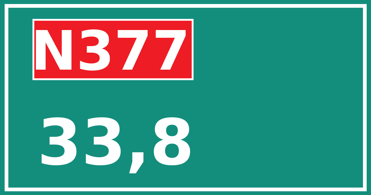 Hectometerbord N377 33,8
