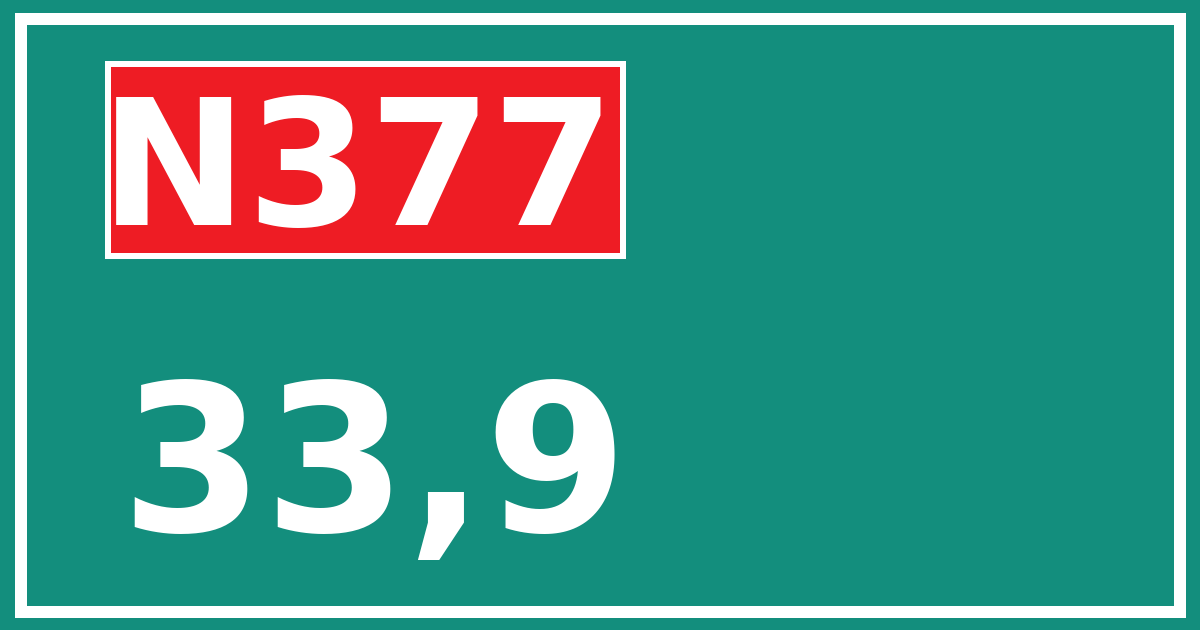 Hectometerbord N377 33,9