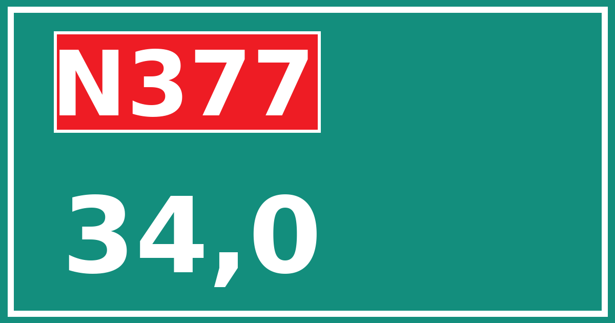 Hectometerbord N377 34,0