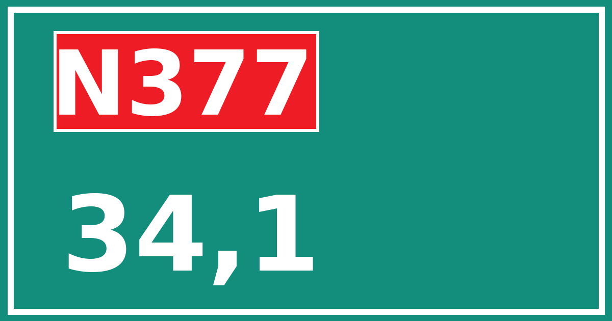 Hectometerbord N377 34,1