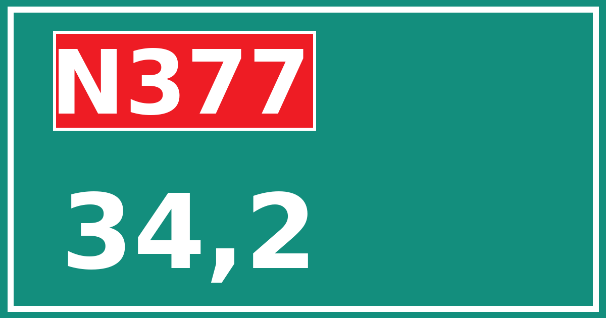 Hectometerbord N377 34,2