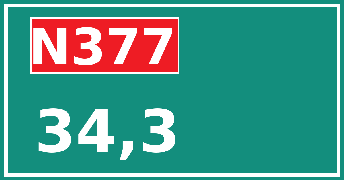 Hectometerbord N377 34,3