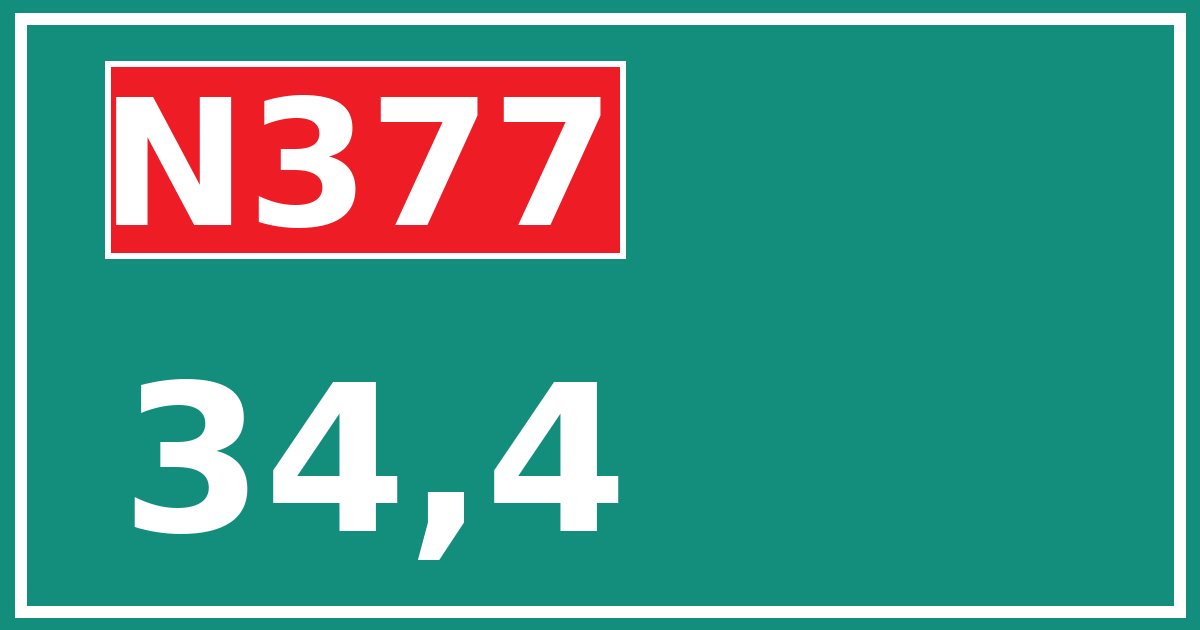 Hectometerbord N377 34,4
