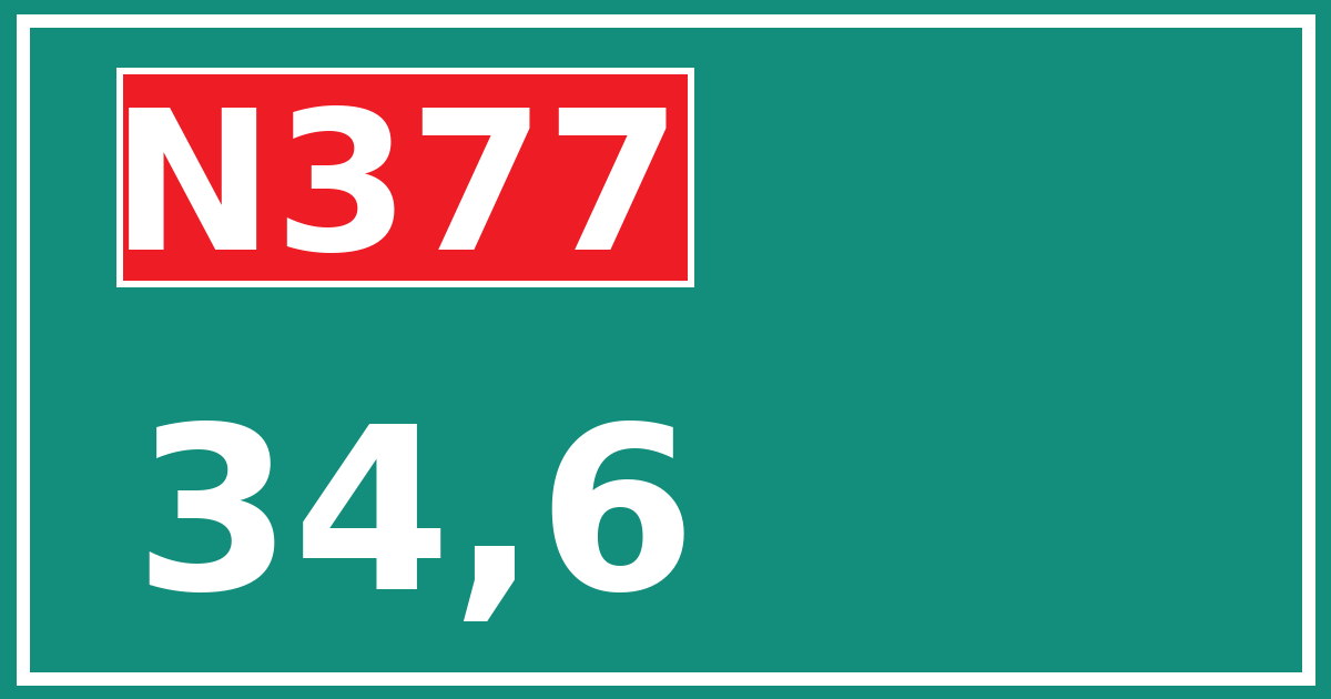 Hectometerbord N377 34,6