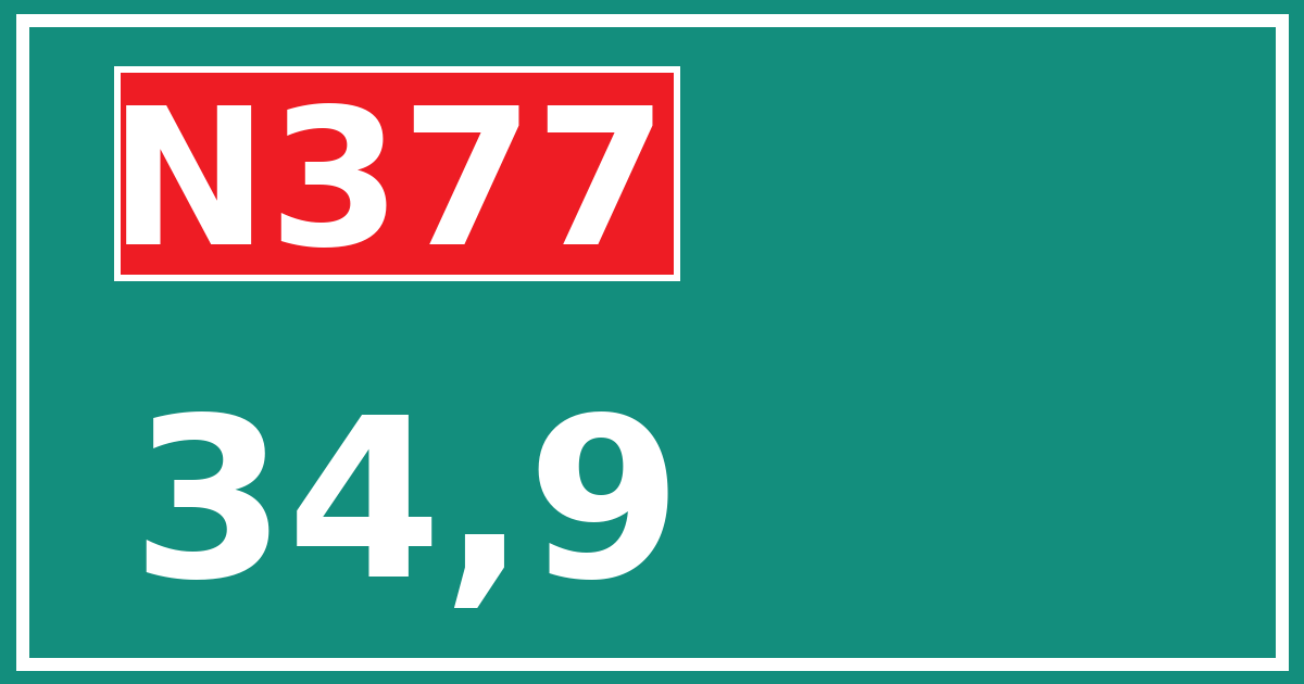 Hectometerbord N377 34,9