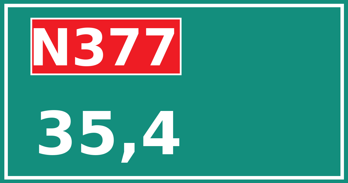 Hectometerbord N377 35,4