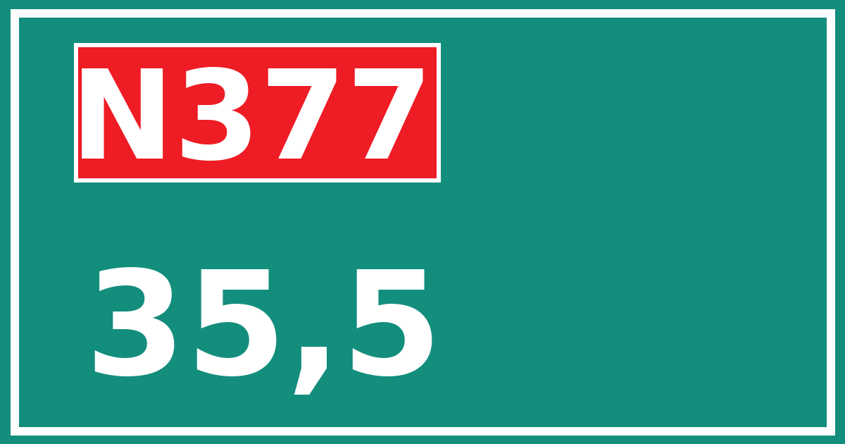 Hectometerbord N377 35,5