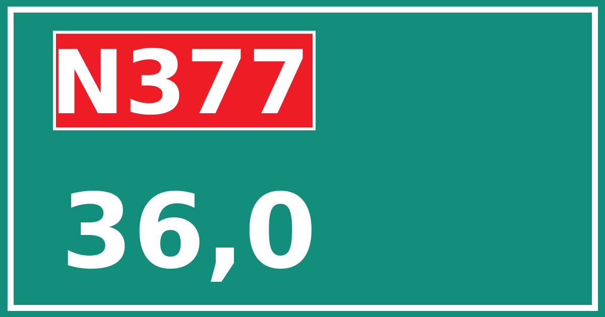 Hectometerbord N377 36,0