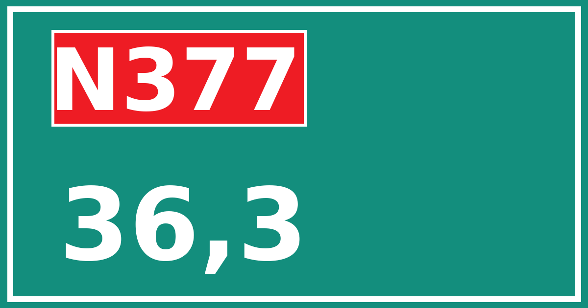 Hectometerbord N377 36,3