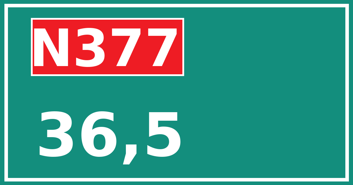 Hectometerbord N377 36,5