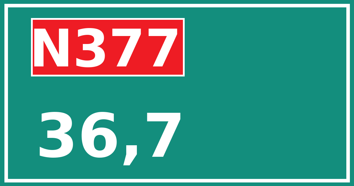 Hectometerbord N377 36,7