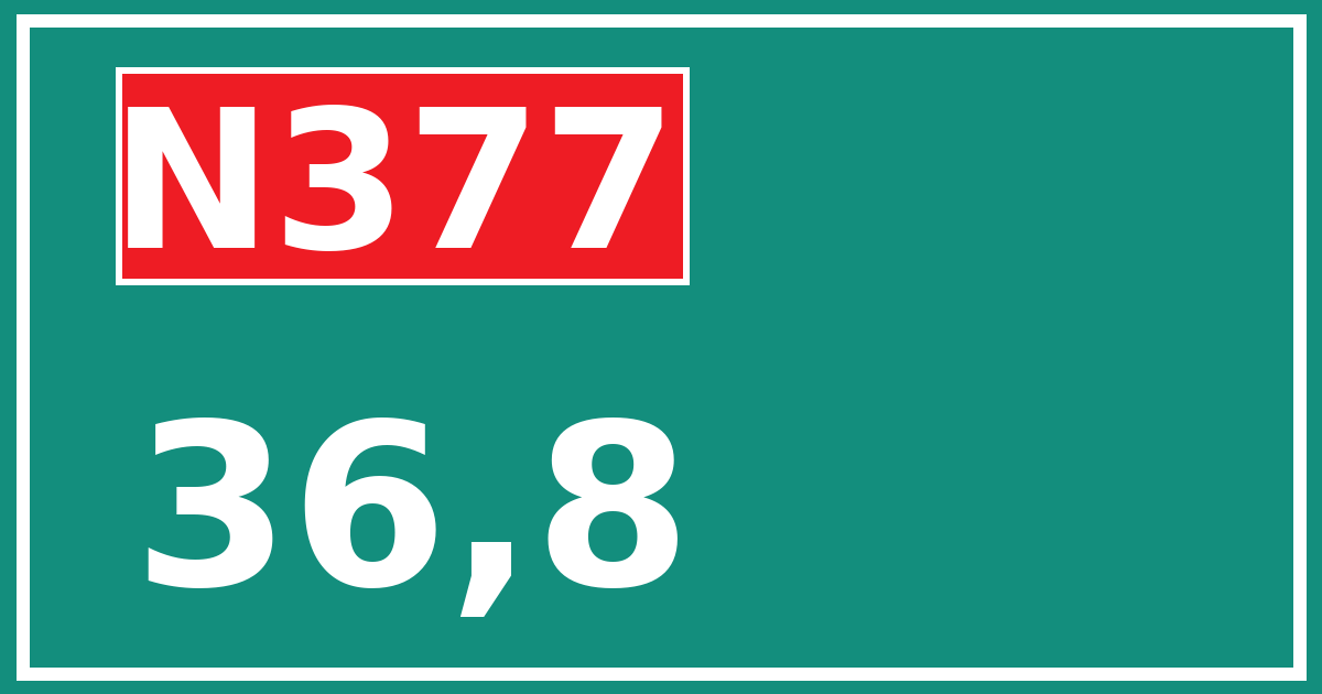 Hectometerbord N377 36,8