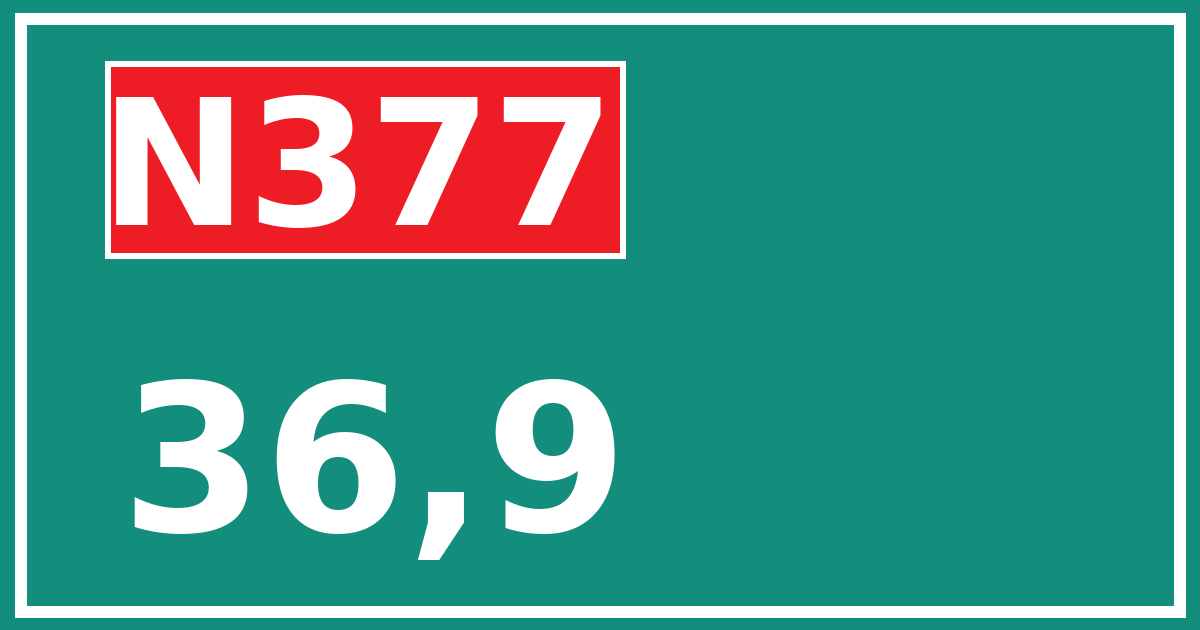 Hectometerbord N377 36,9