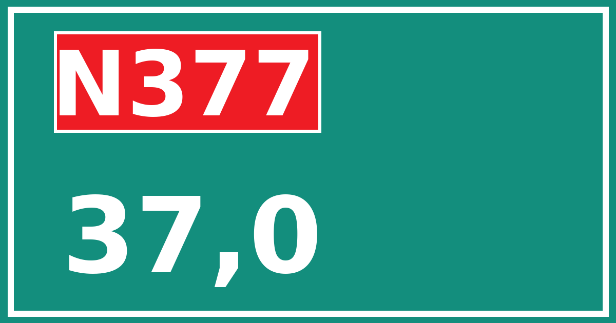 Hectometerbord N377 37,0