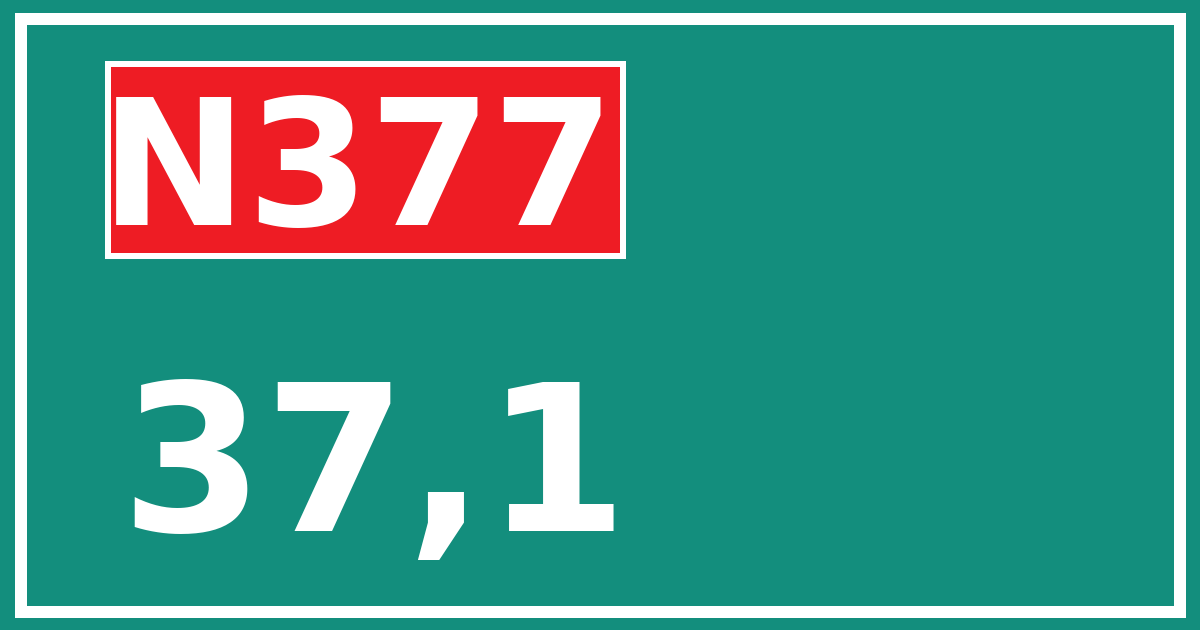 Hectometerbord N377 37,1