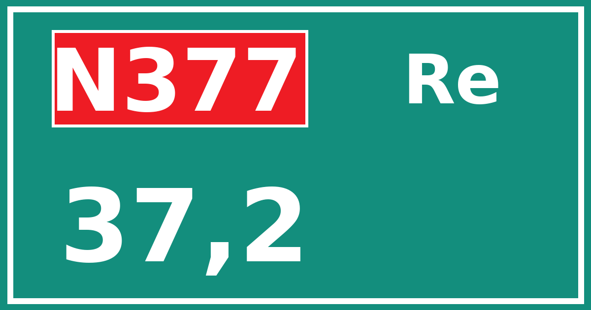 Hectometerbord N377 37,2 zijde Re