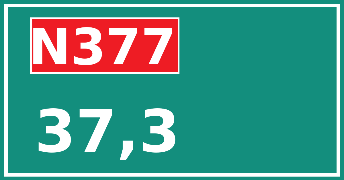 Hectometerbord N377 37,3