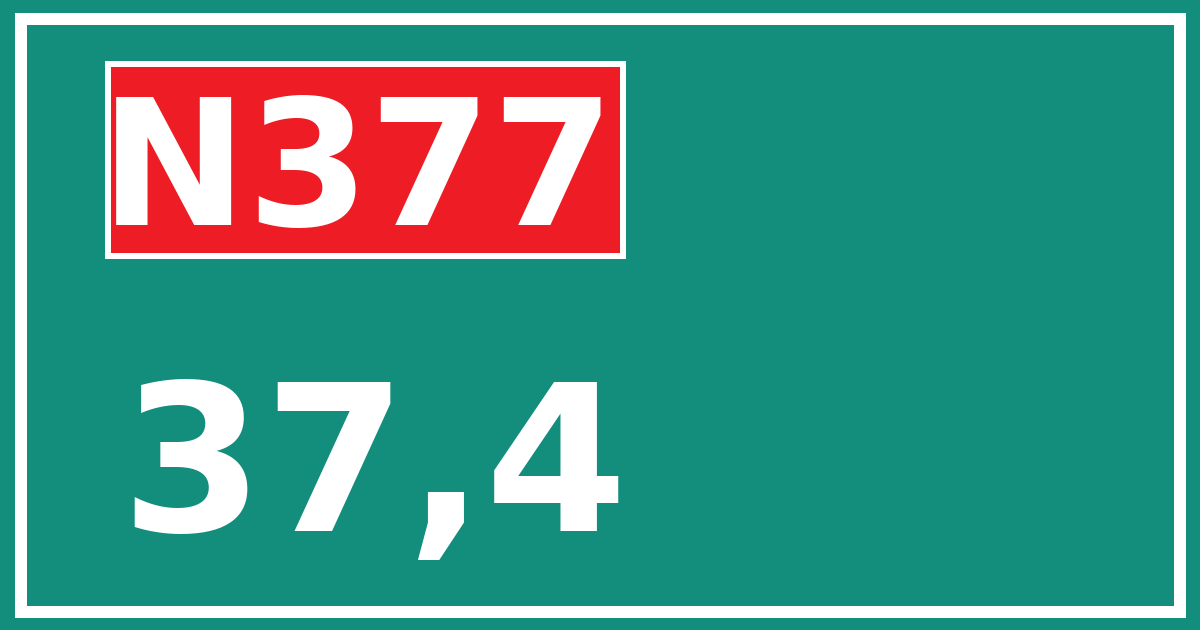 Hectometerbord N377 37,4