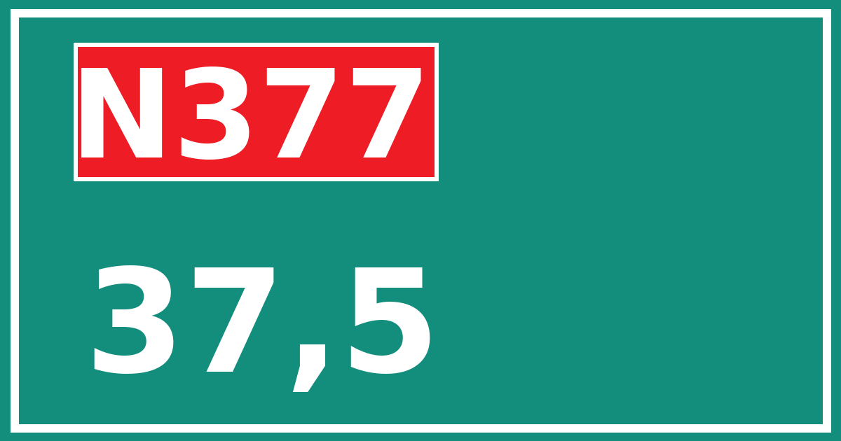 Hectometerbord N377 37,5