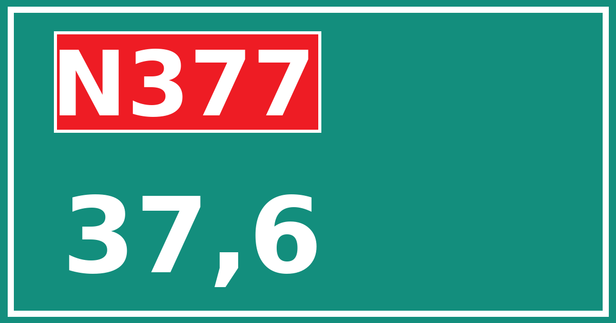 Hectometerbord N377 37,6