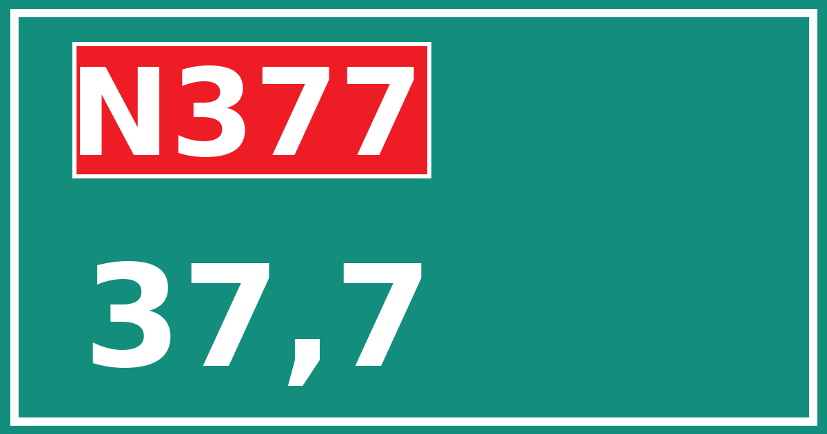 Hectometerbord N377 37,7