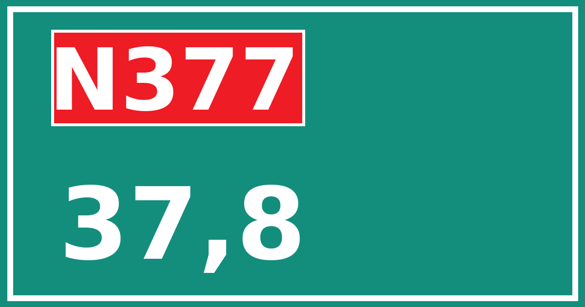 Hectometerbord N377 37,8