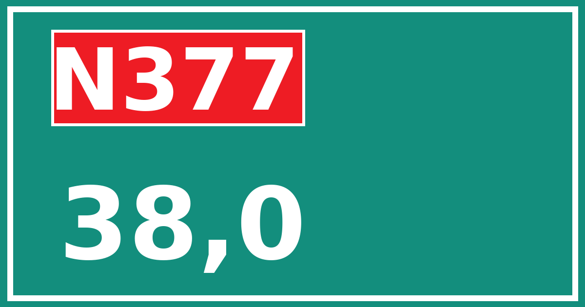 Hectometerbord N377 38,0