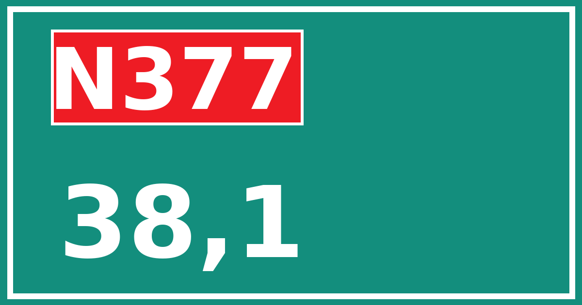 Hectometerbord N377 38,1