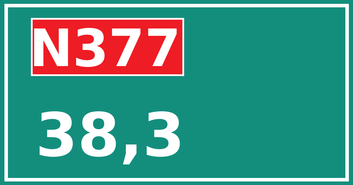 Hectometerbord N377 38,3