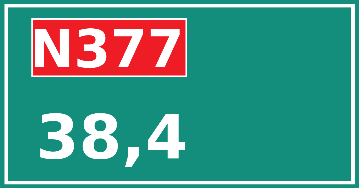 Hectometerbord N377 38,4