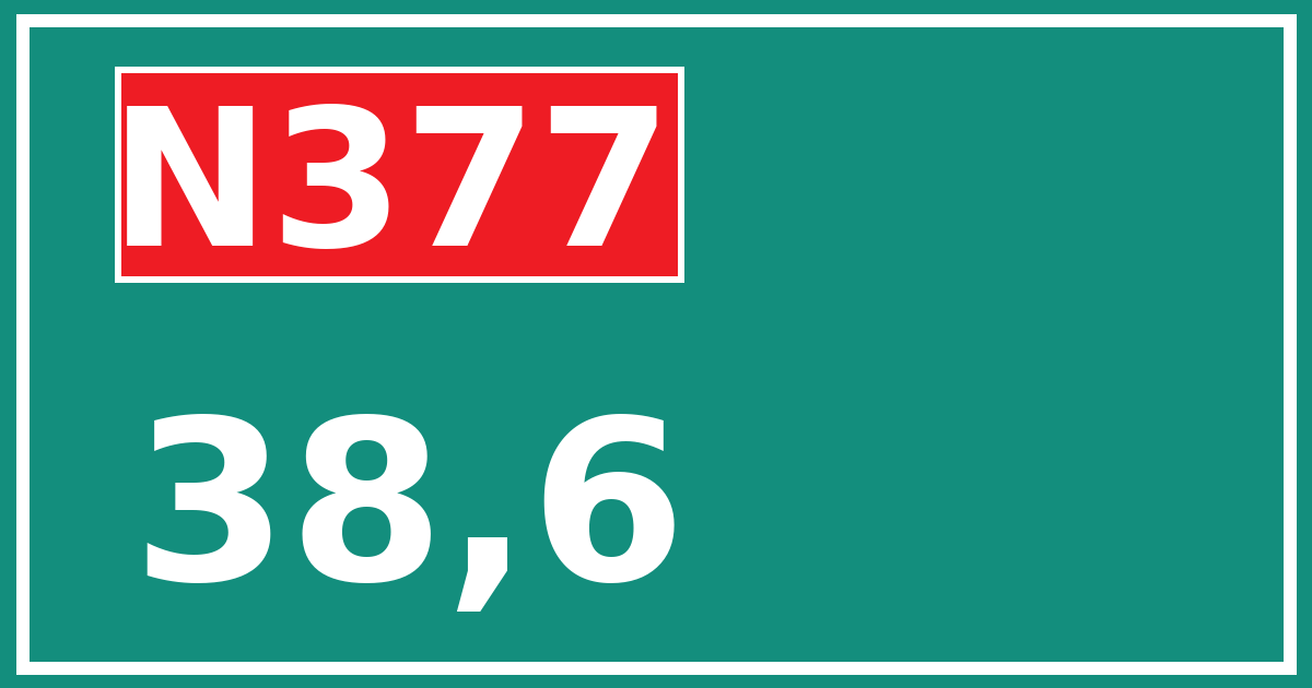 Hectometerbord N377 38,6