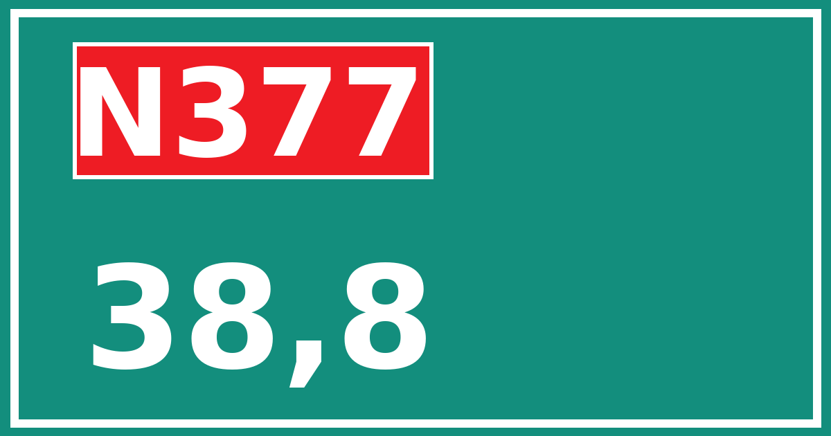 Hectometerbord N377 38,8