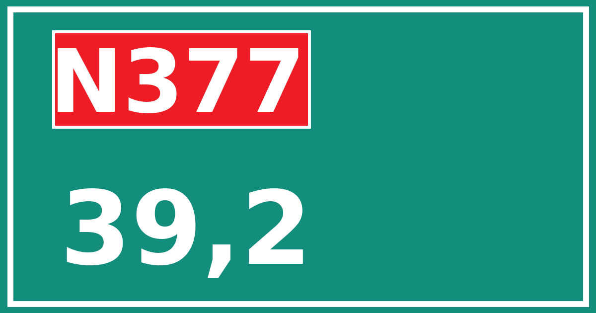 Hectometerbord N377 39,2