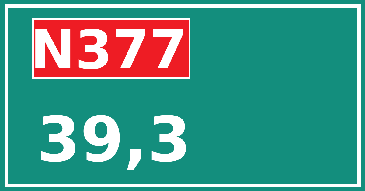 Hectometerbord N377 39,3