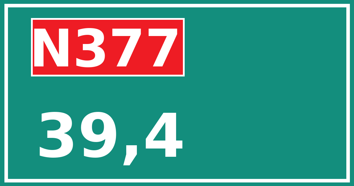 Hectometerbord N377 39,4