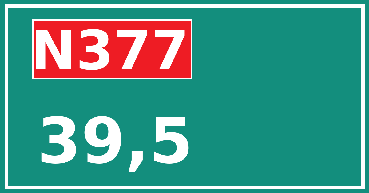 Hectometerbord N377 39,5