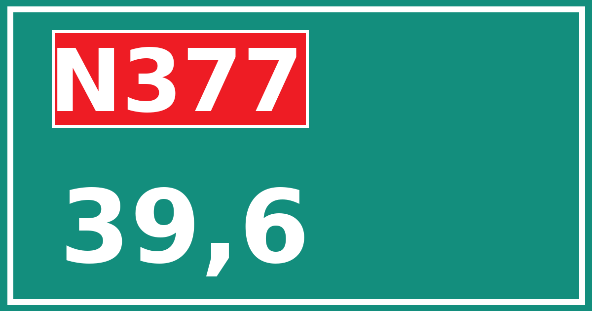 Hectometerbord N377 39,6