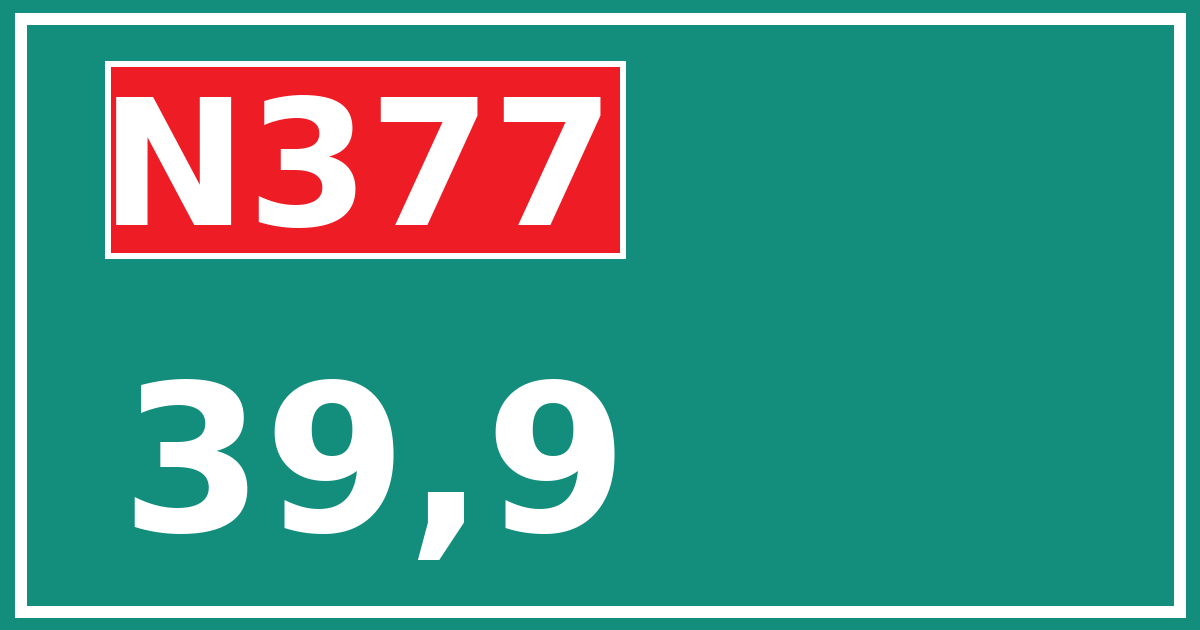 Hectometerbord N377 39,9