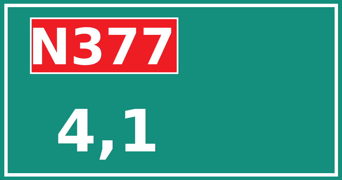Hectometerbord N377 4,1