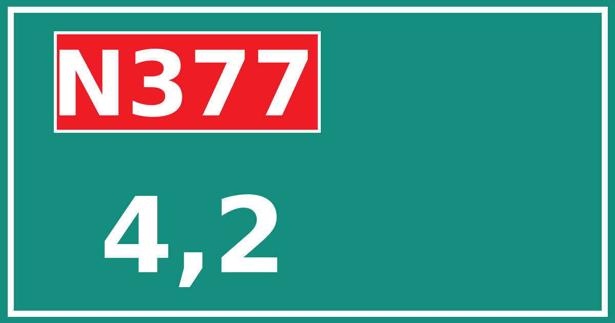 Hectometerbord N377 4,2