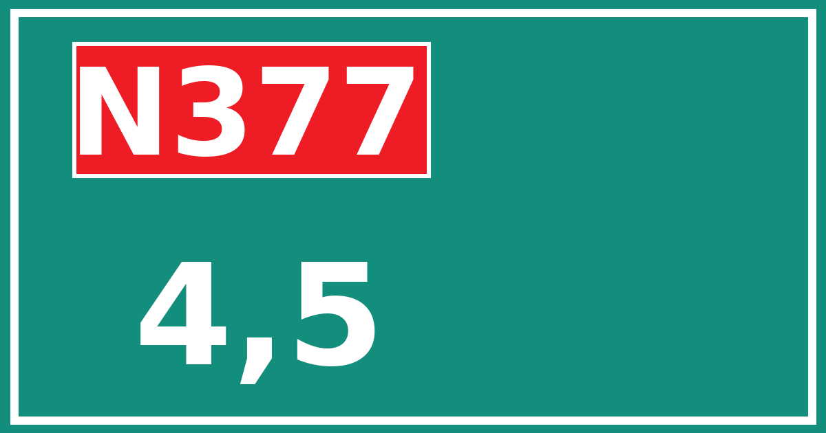 Hectometerbord N377 4,5