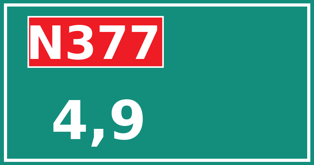 Hectometerbord N377 4,9