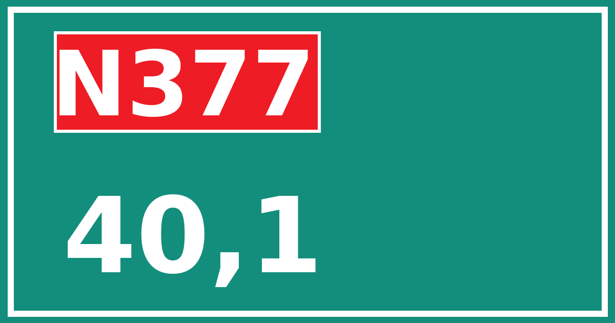 Hectometerbord N377 40,1