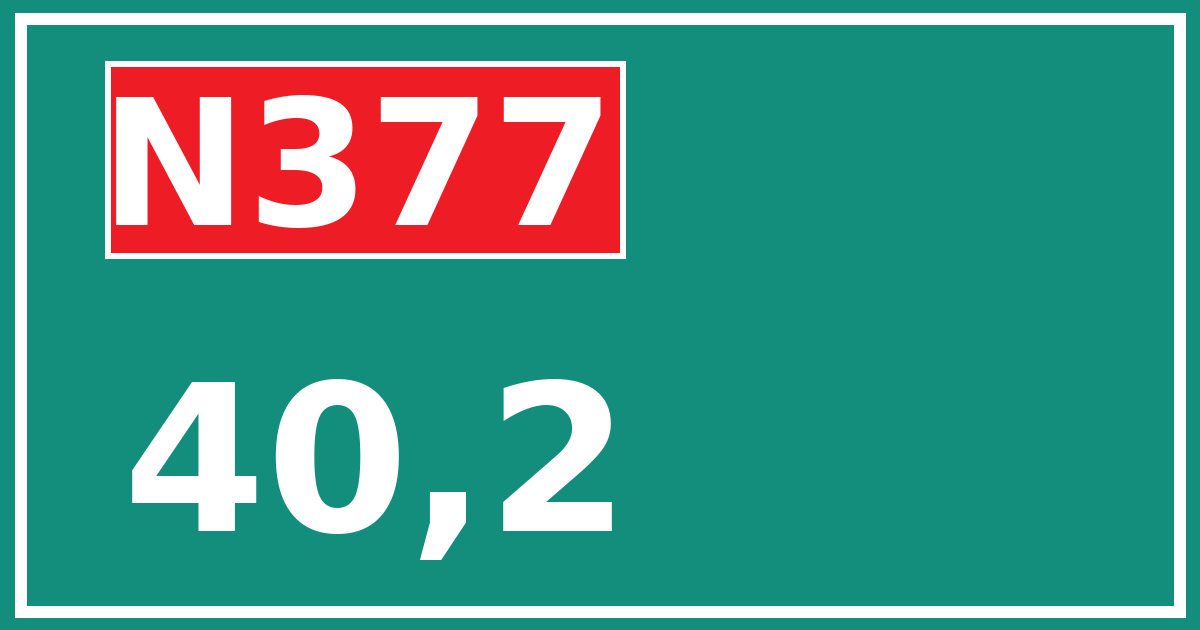 Hectometerbord N377 40,2