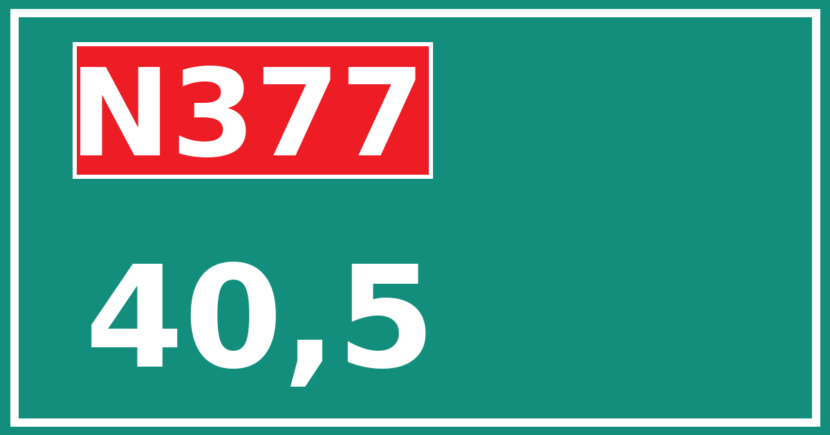 Hectometerbord N377 40,5