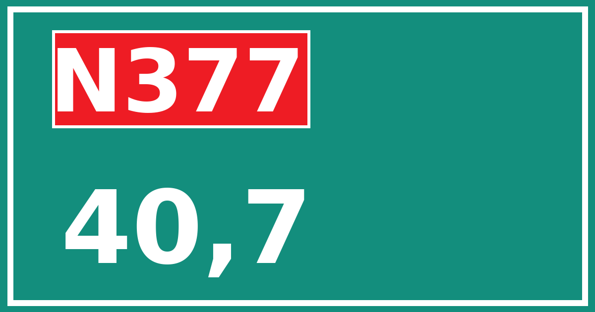 Hectometerbord N377 40,7