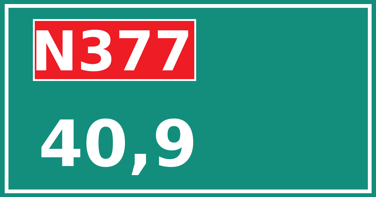 Hectometerbord N377 40,9
