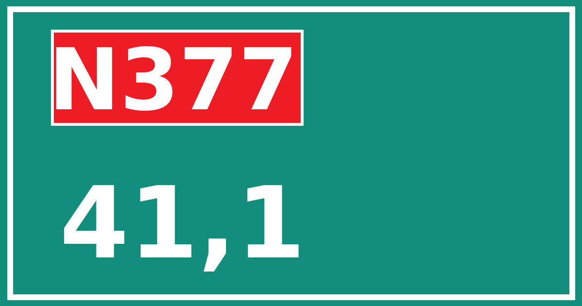 Hectometerbord N377 41,1