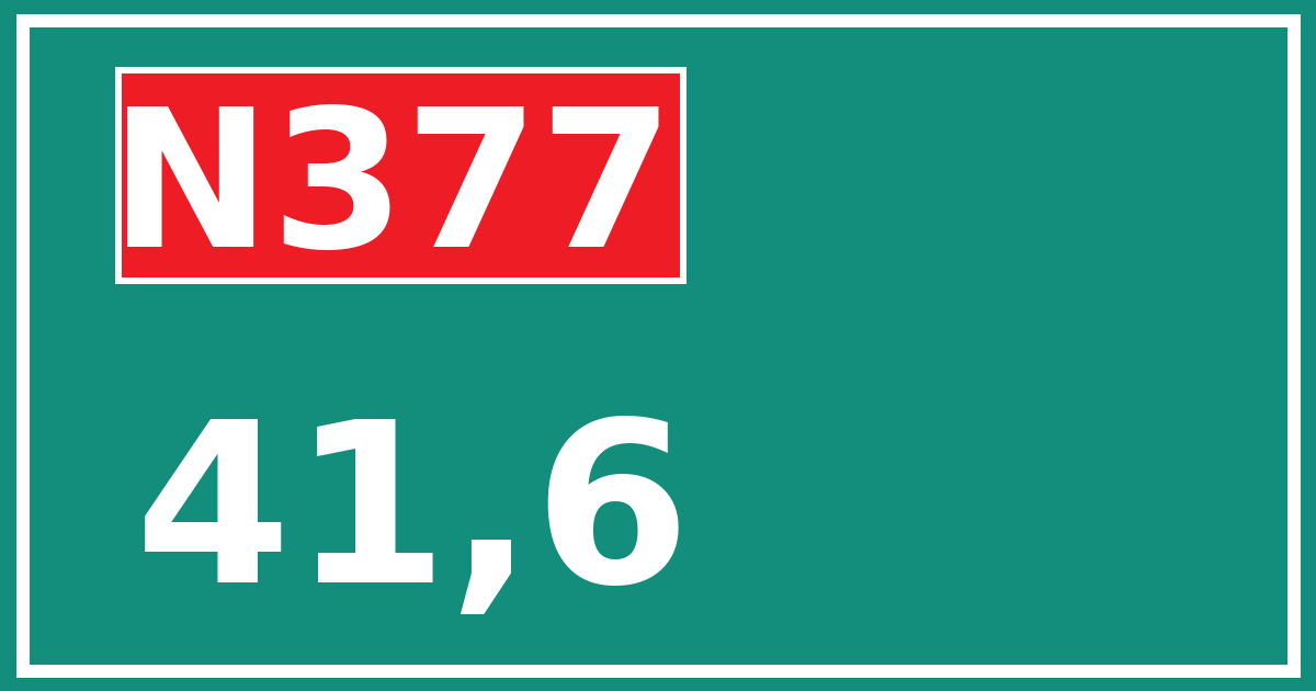 Hectometerbord N377 41,6