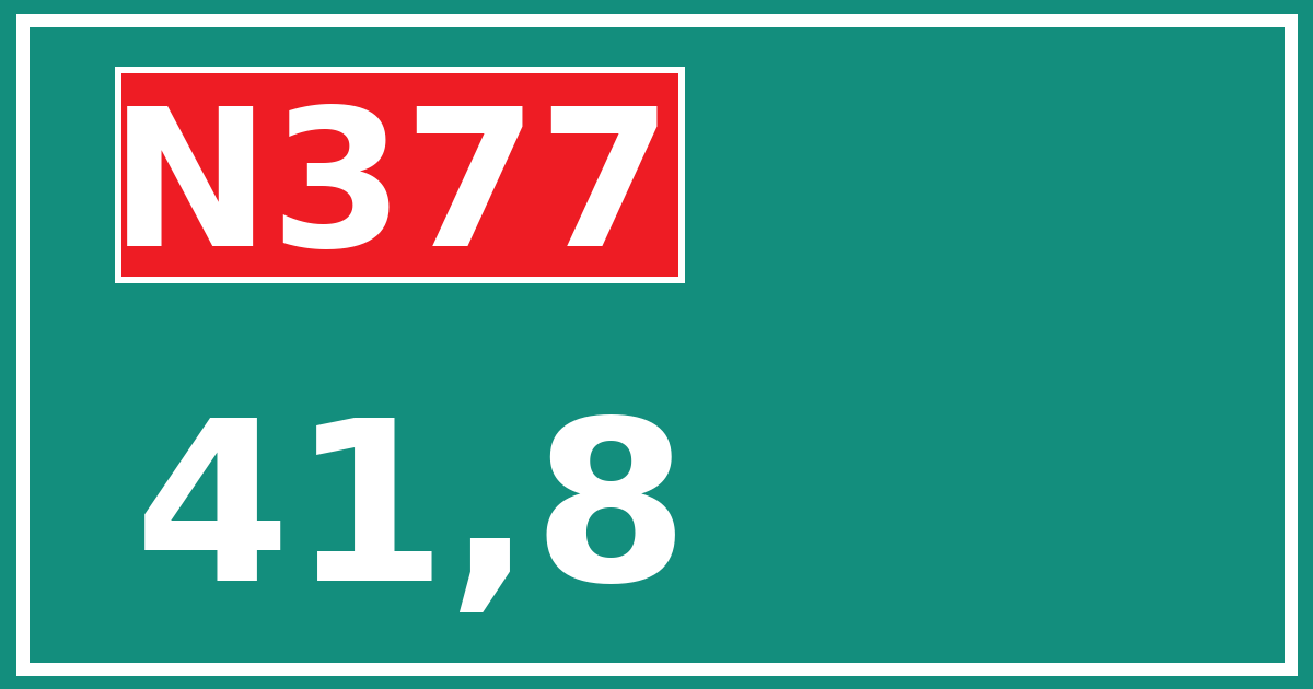 Hectometerbord N377 41,8